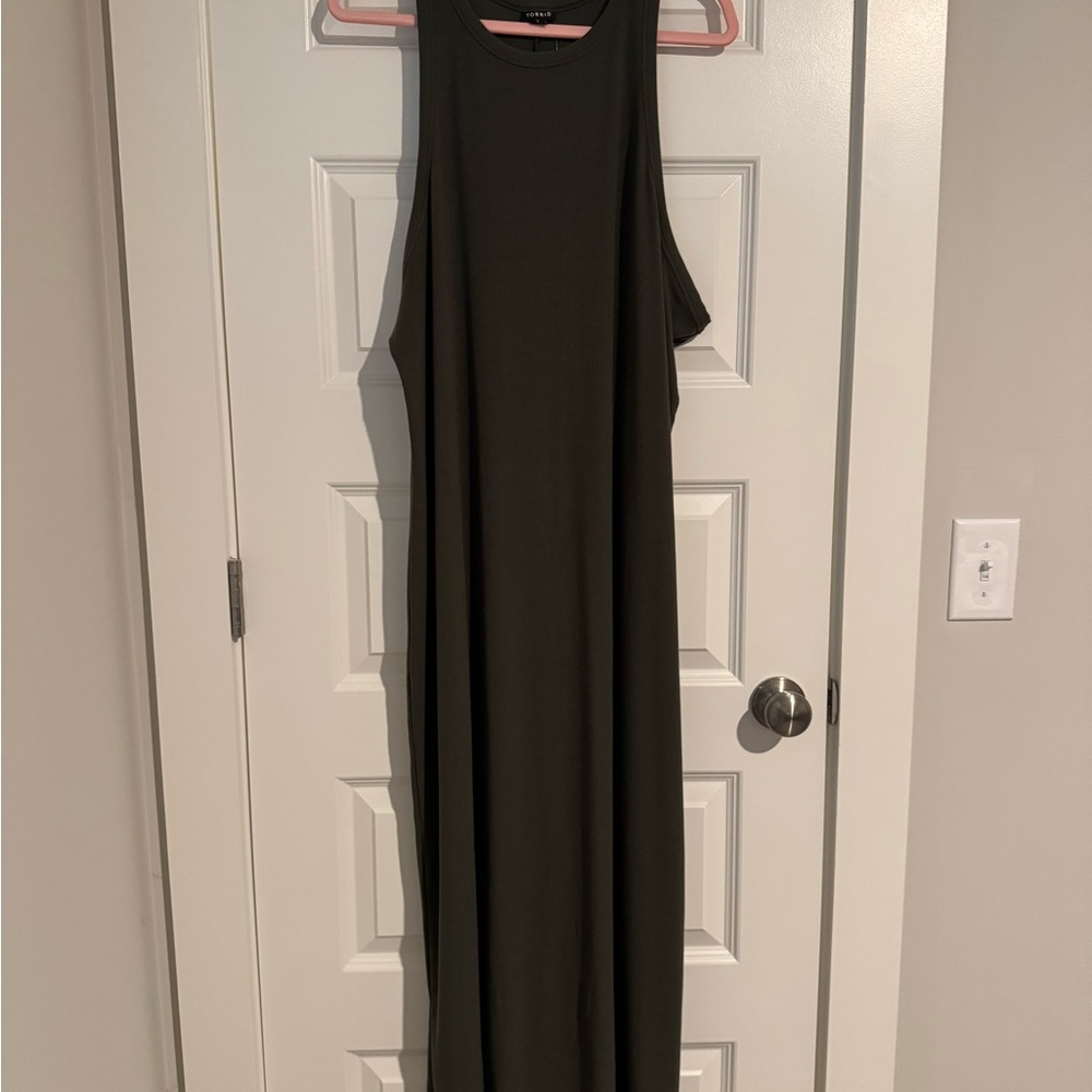 Casual Sleeveless Olive Green Maxi Dress *NWT*